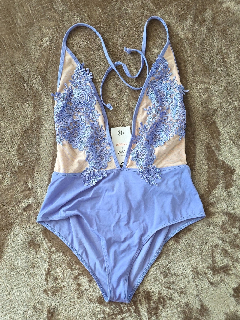 Bluebella Lavender One-Piece Swimwear - Size 8